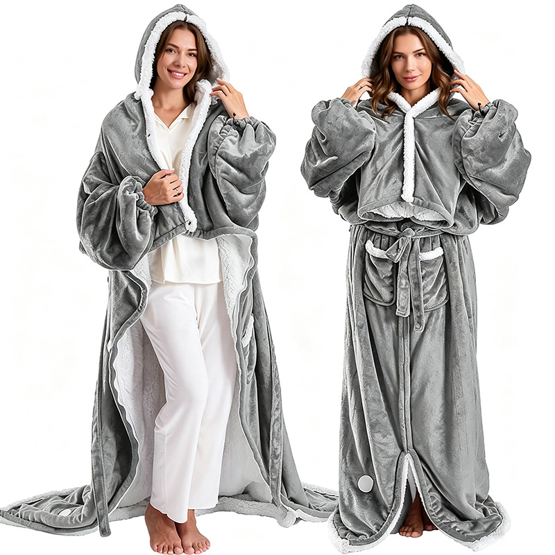 🎄Christmas Flash Sale! Up To 70% Off🔥Heated Wearable Hooded Blanket Robe, Warm & Cozy Winter Gift