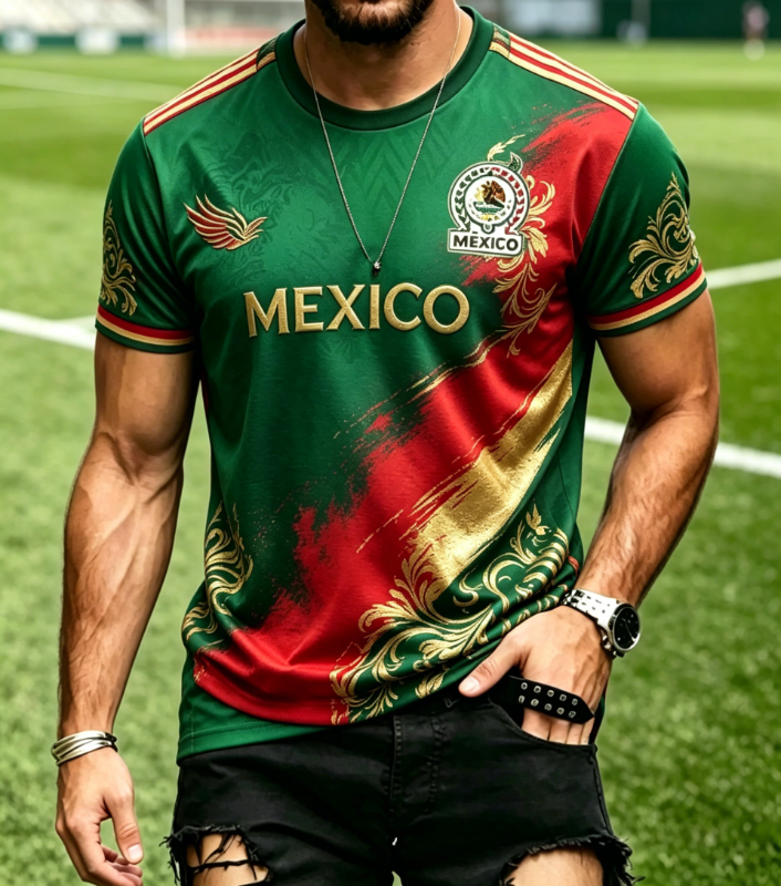 Men's Mexico Aztec Eagle Football Fan Short Sleeve T-Shirt