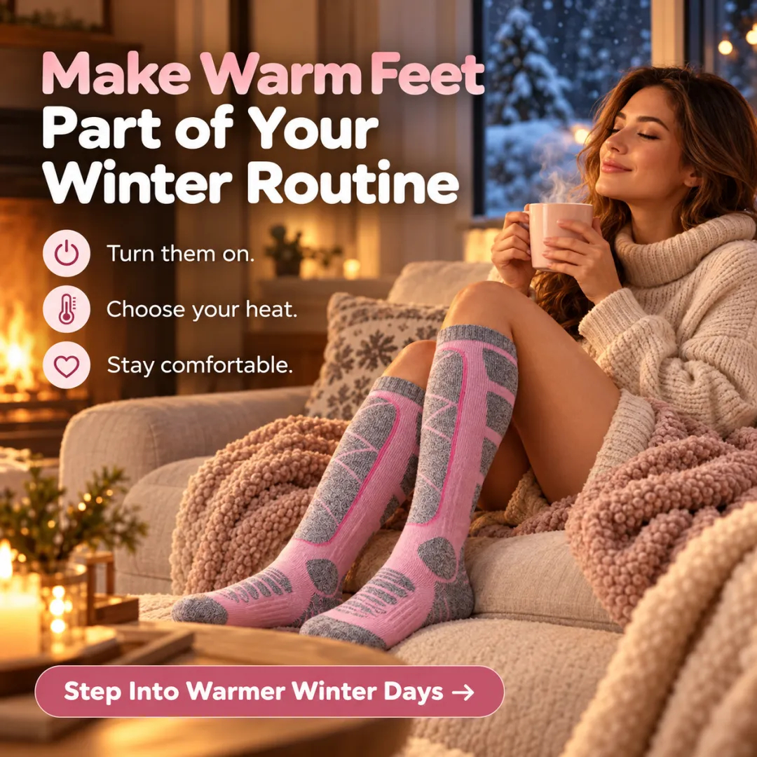 WarmStep Rechargeable Heated Socks – Adjustable Heat for Cold Weather