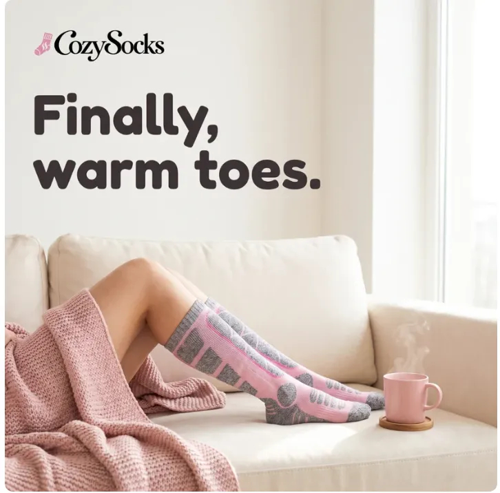 WarmStep Rechargeable Heated Socks – Adjustable Heat for Cold Weather