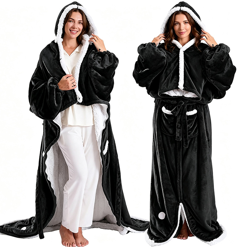 🎄Christmas Flash Sale! Up To 70% Off🔥Heated Wearable Hooded Blanket Robe, Warm & Cozy Winter Gift