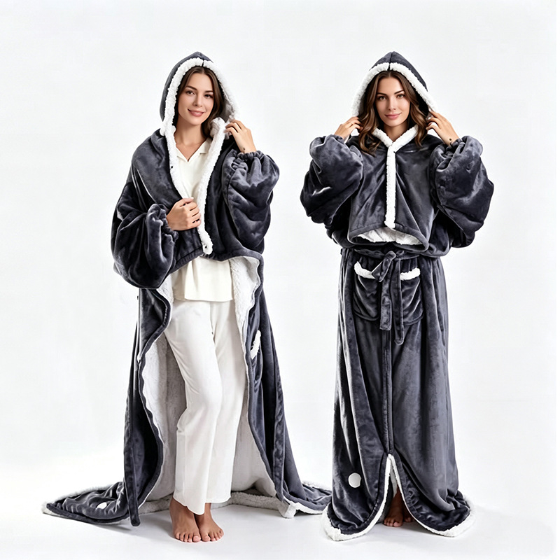 🎄Christmas Flash Sale! Up To 70% Off🔥Heated Wearable Hooded Blanket Robe, Warm & Cozy Winter Gift