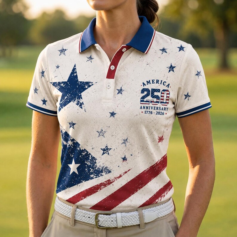USA 250th Anniversary Golf Polo Shirt, American Flag Golf Shirt, American 1776–2026 Golf Shirt, Patriotic Golf Shirt, 4th Of July Polo Shirt