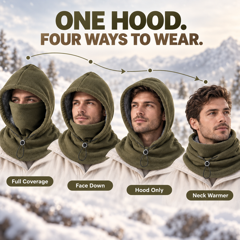 3-in-1 Winter Fleece Balaclava Hood 🧣❄️ Warm Face, Ear & Neck Cover