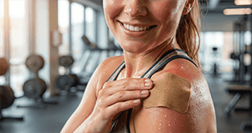 Applying patch to lower back