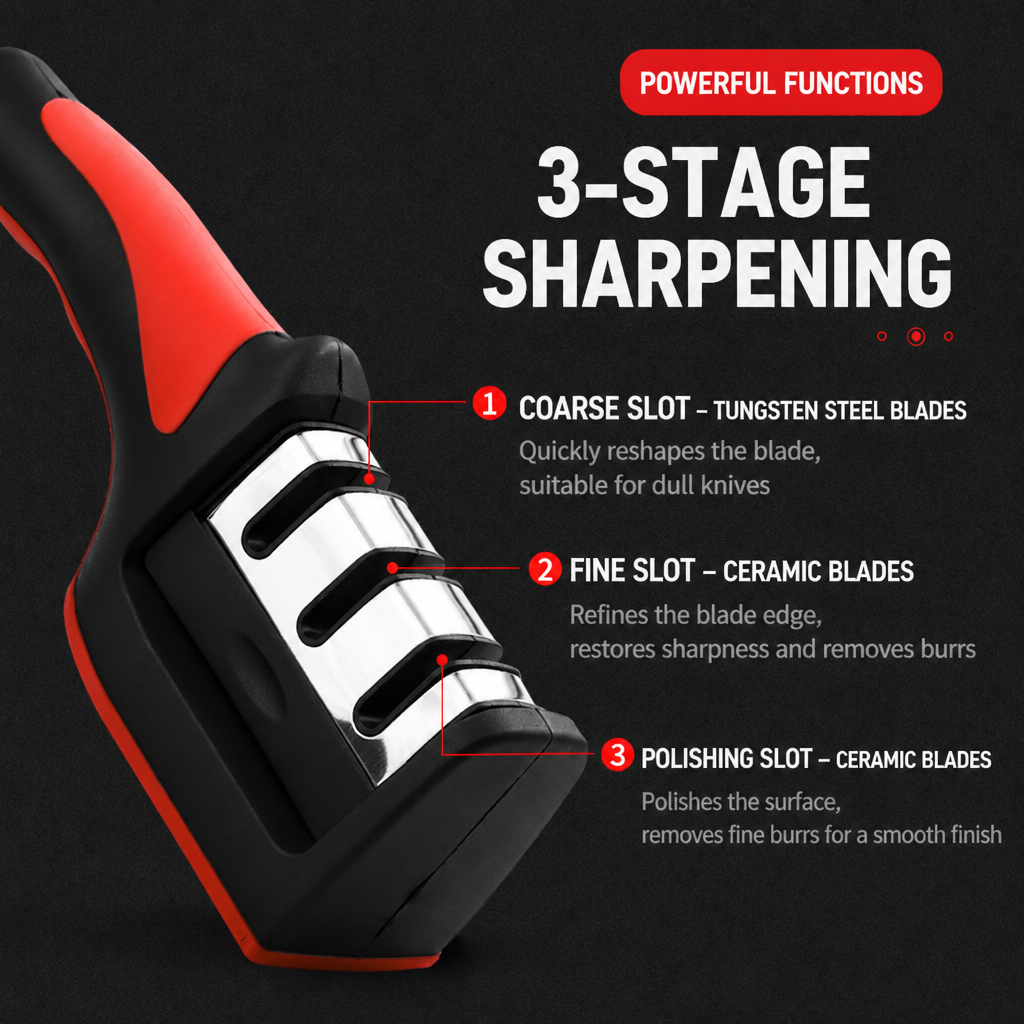 Professional 3-Stage Kitchen Knife Sharpener