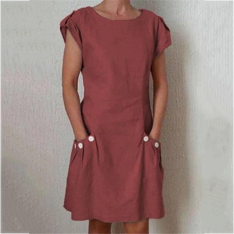 (S-5XL) Women's summer dresses with short sleeves for everyday wear