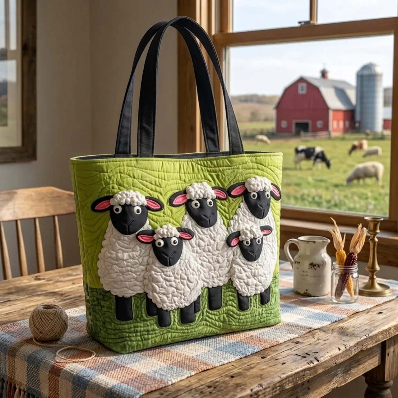 Sheep Serenity Quilted Tote Bag GFTOHD8063