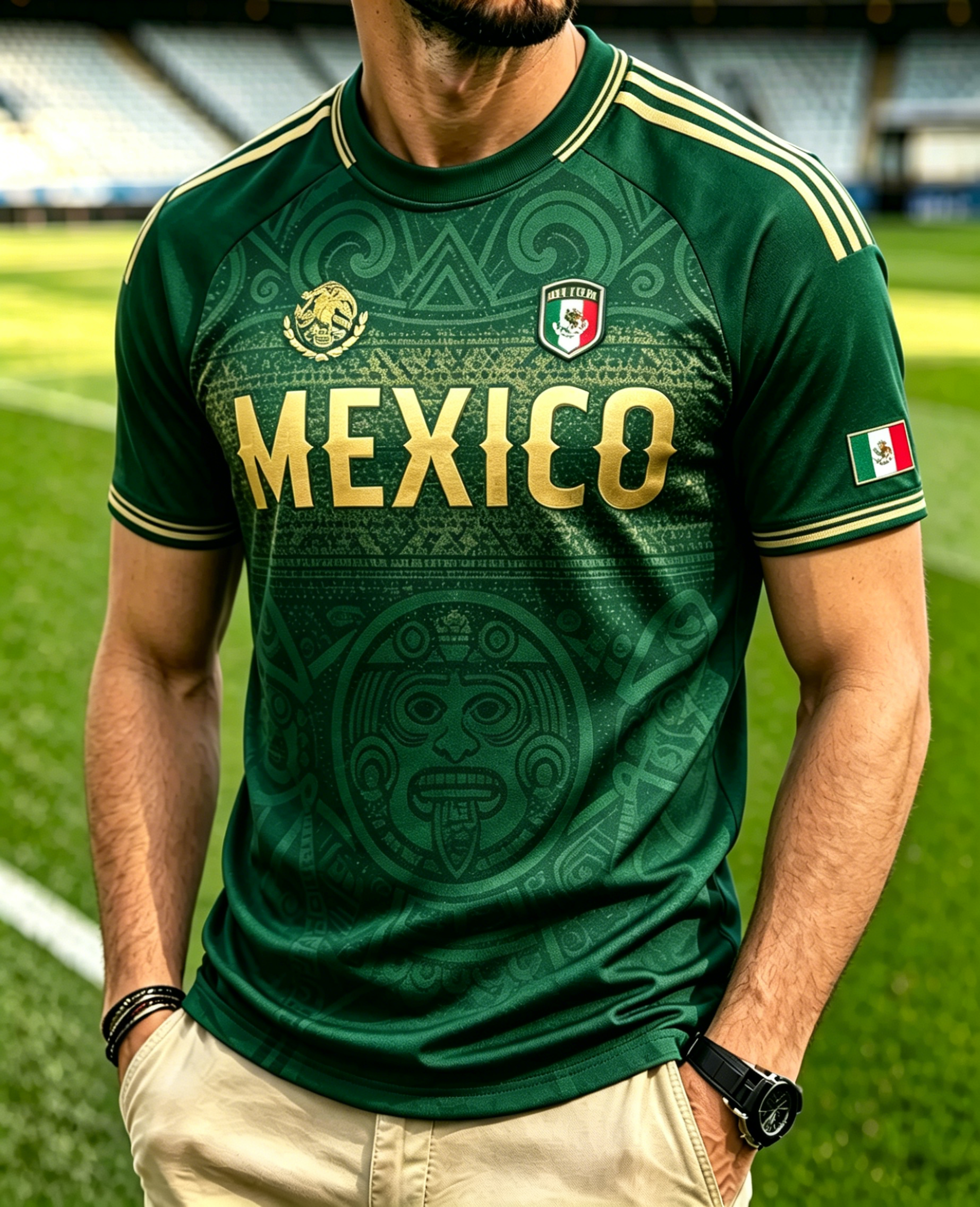 Mexico Aztec Maya Totem Short Sleeve Soccer Jersey