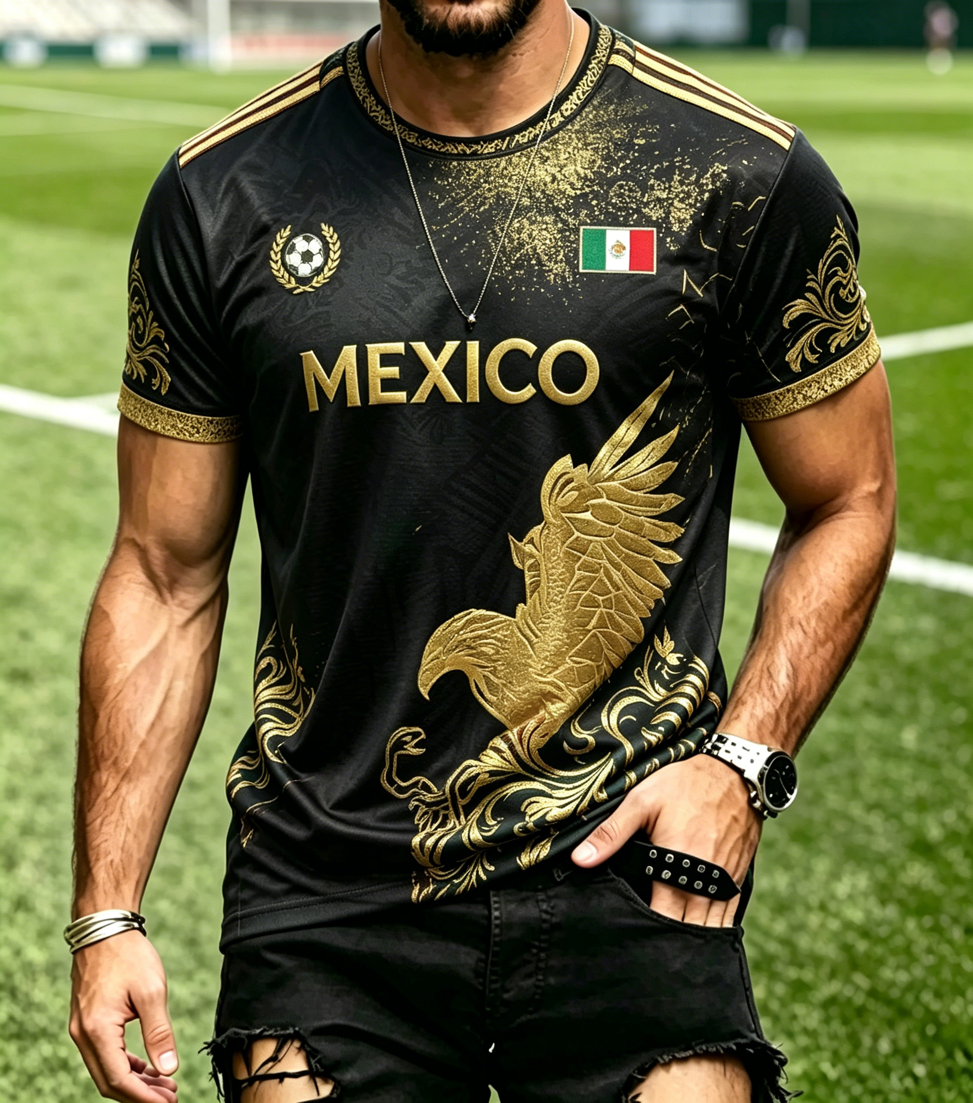 Mexico Aztec Maya Totem Short Sleeve Soccer Jersey