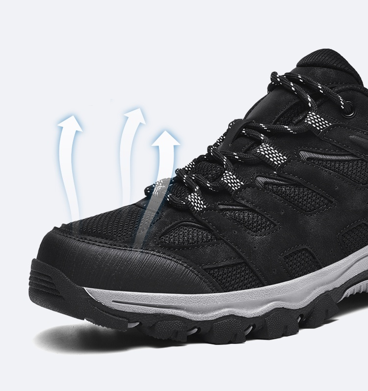 Men's Outdoor Hiking Shoes &ndash; Breathable Waterproof Low-Cut Walking Shoes with Non-Slip Traction, Abrasion-Proof Build & Orthopedic Wide Toe Arch Support