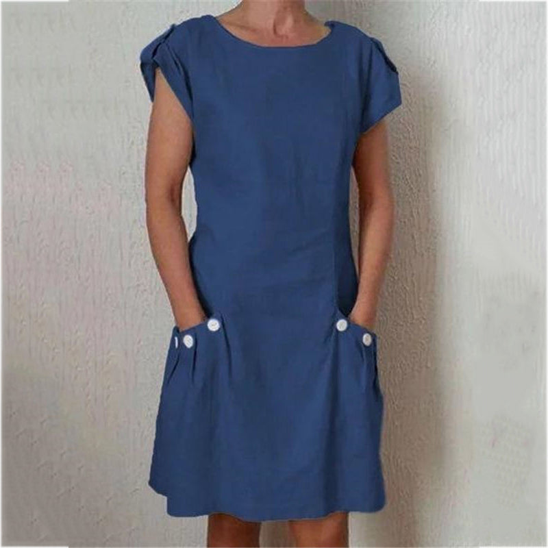 (S-5XL) Women's summer dresses with short sleeves for everyday wear