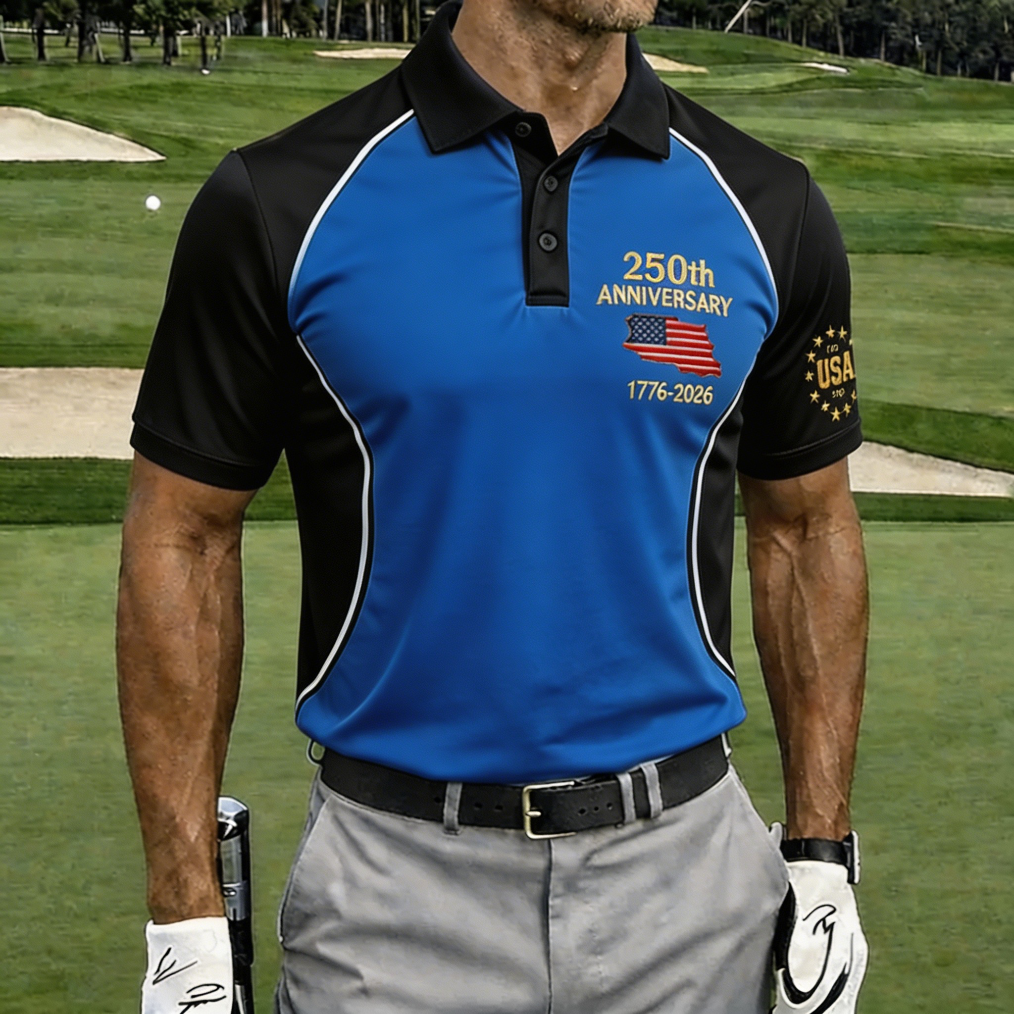 USA 250th Anniversary 1776-2026 Golf Polo Shirt
