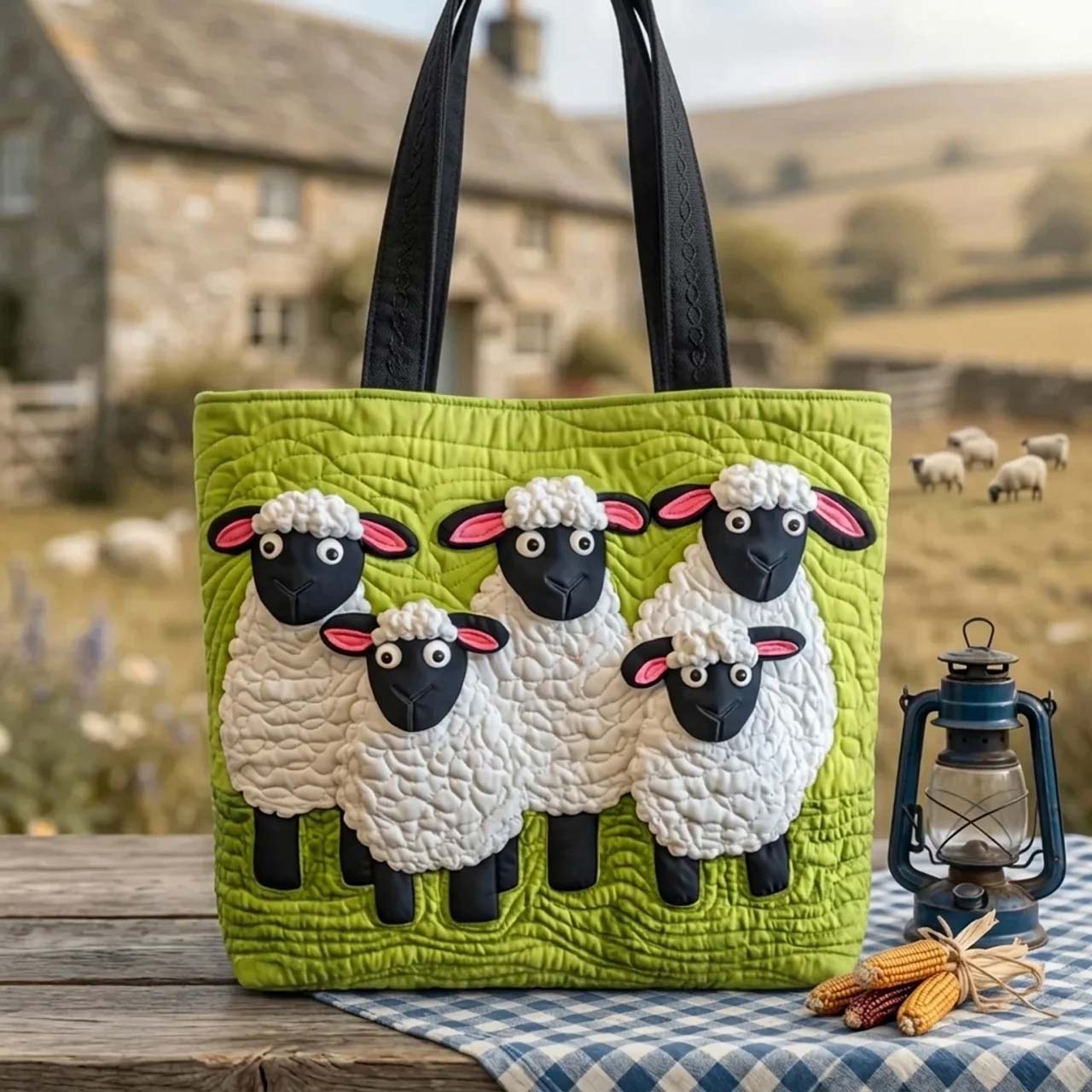 Sheep Serenity Quilted Tote Bag GFTOHD8063