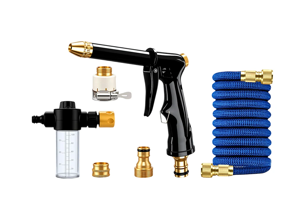 High-Pressure Cleaning Nozzle Set – 16x Pro-Grade Pressure Boost, 360° Rotatable 4-Pattern Garden Hose Attachment