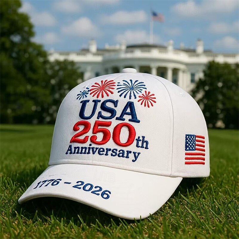 Men's United States 250th Anniversary Hat Baseball Cap Sun Hat Trucker Hat Blue White Polyester Print Patriotic Fashion Casual Street Daily American Flag Adjustable Sunscreen Breathable
