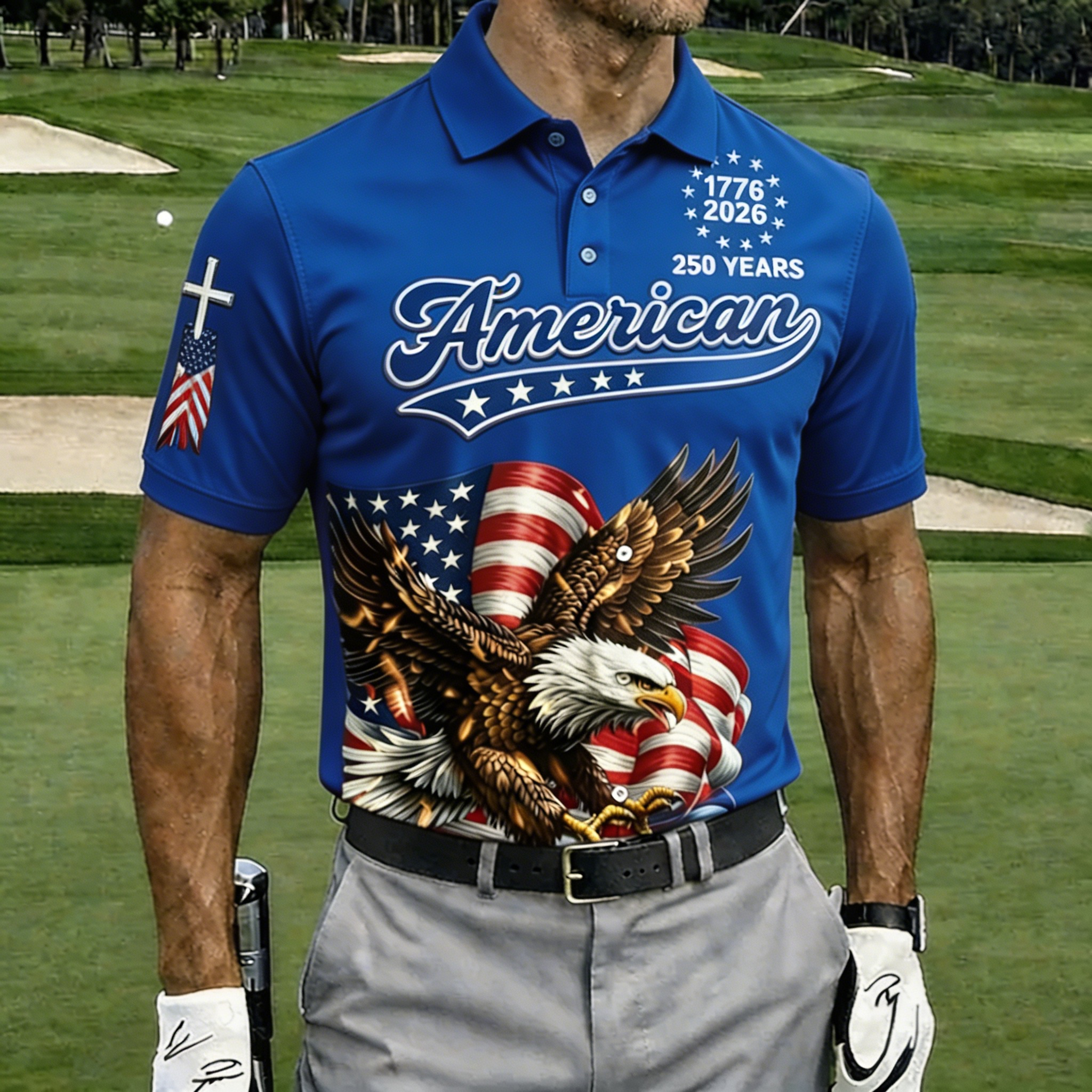 American Eagle 250th Anniversary Golf Polo Shirt