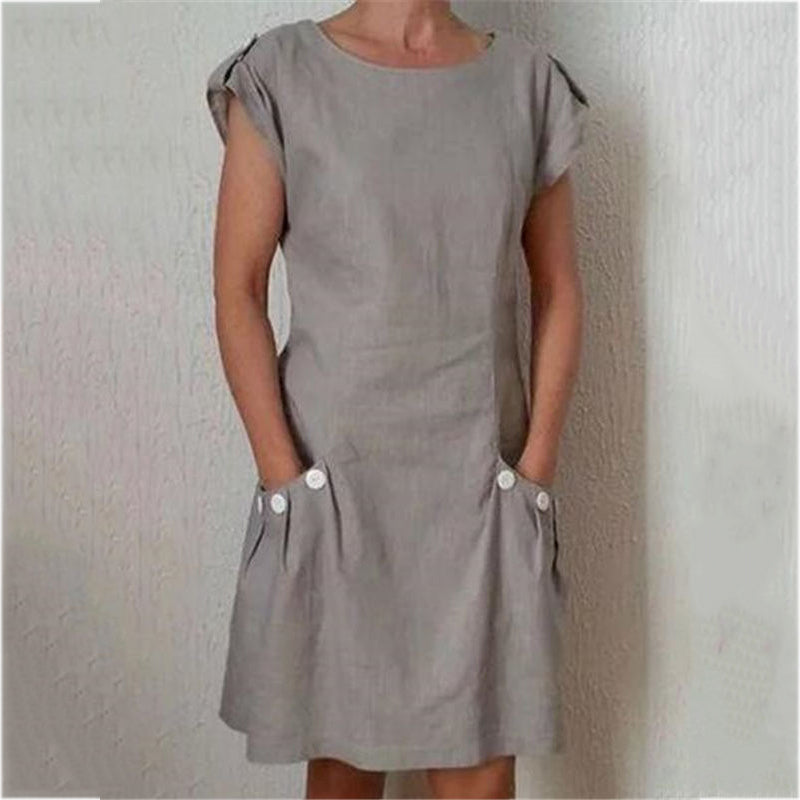 (S-5XL) Women's summer dresses with short sleeves for everyday wear