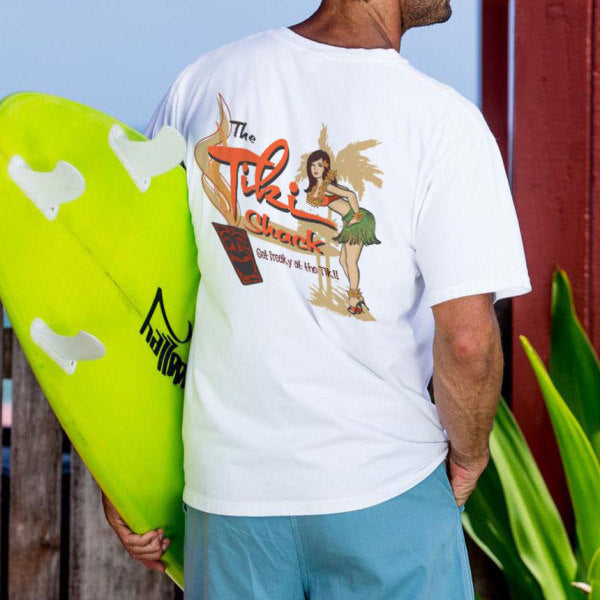 Tiki Shack White Crew with short sleeves