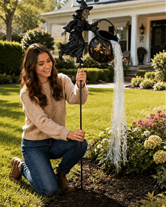 Halloween Witch Cauldron Garden Light