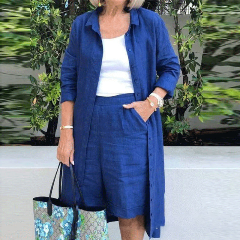 (S-5XL) Linen leisure suit