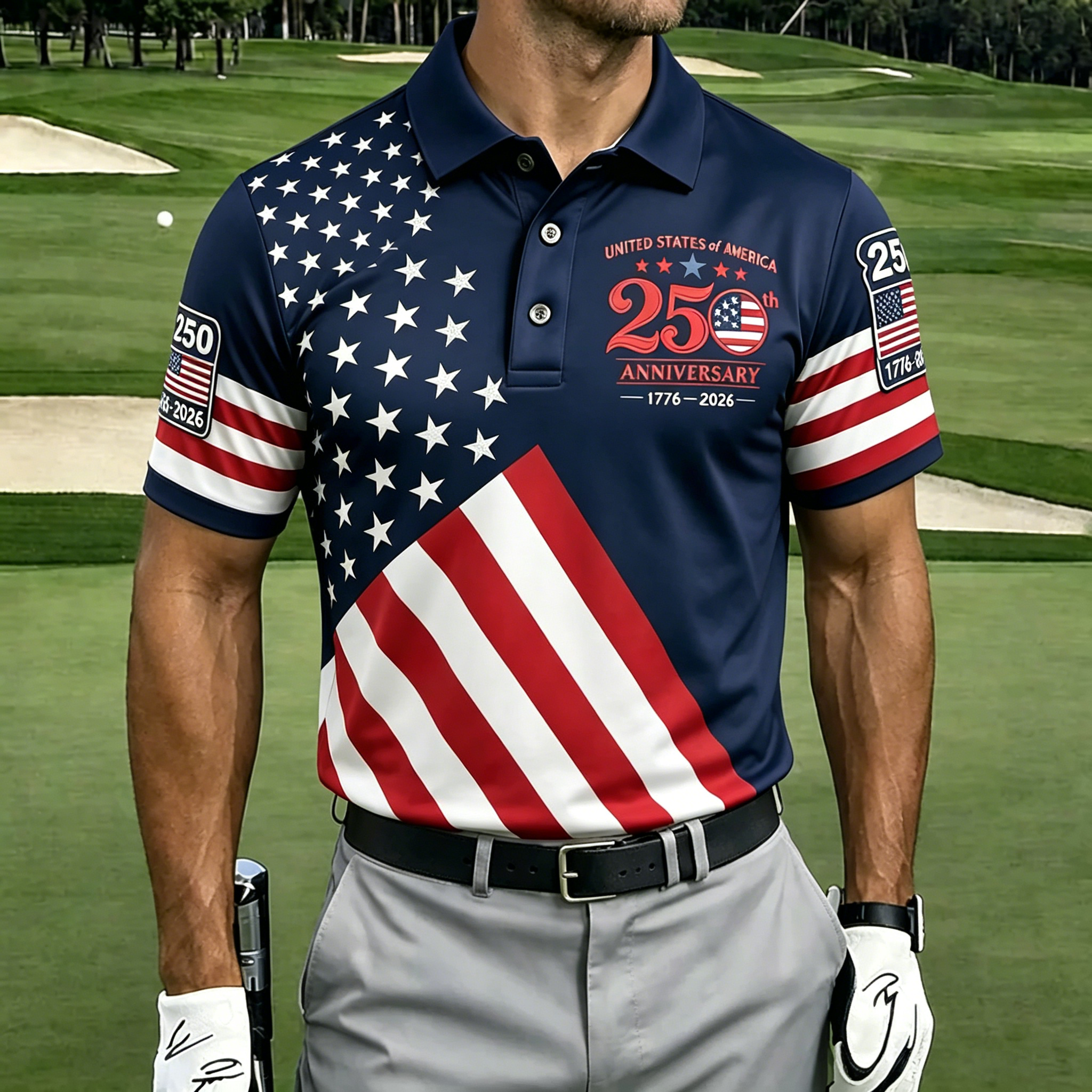 Eagle USA Map 1776 Patriotic Crew Neck T-Shirt for Men