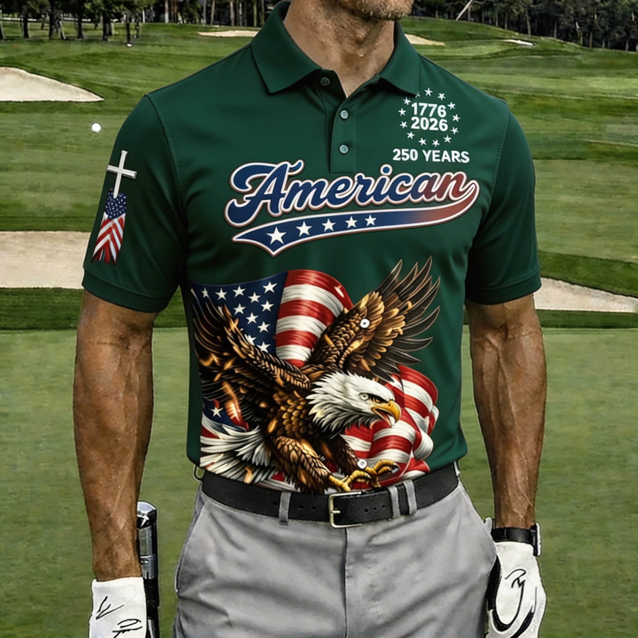 American Eagle 250th Anniversary Golf Polo Shirt