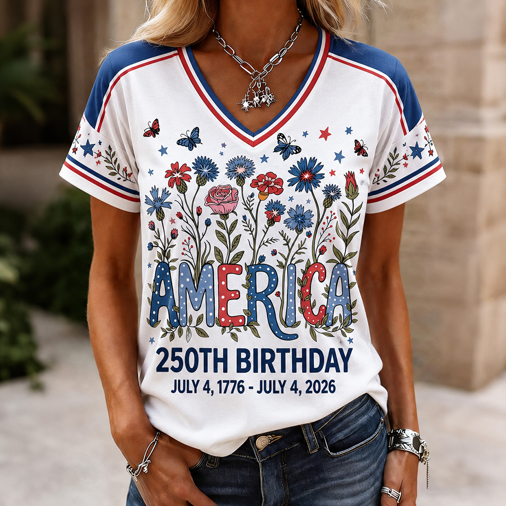 U.S. Founding 250th Anniversary Commemorative Casual Printed T-Shirt
