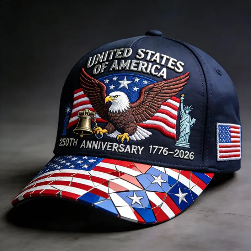 USA 250th Anniversary Embroidered Eagle Baseball Cap | 1776-2026 Patriotic Hat