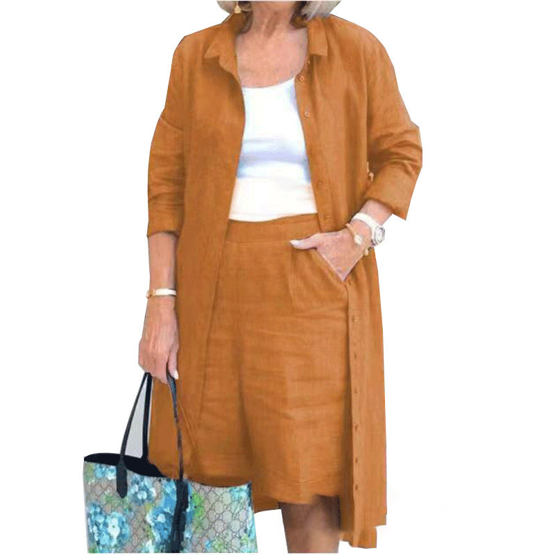 (S-5XL) Linen leisure suit