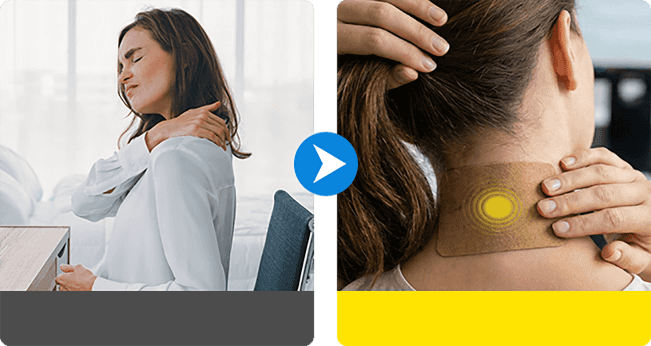 Applying ginger patch to back