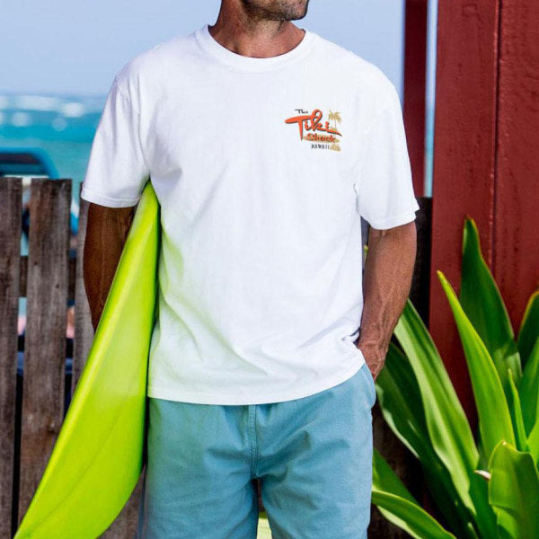 Tiki Shack White Crew with short sleeves