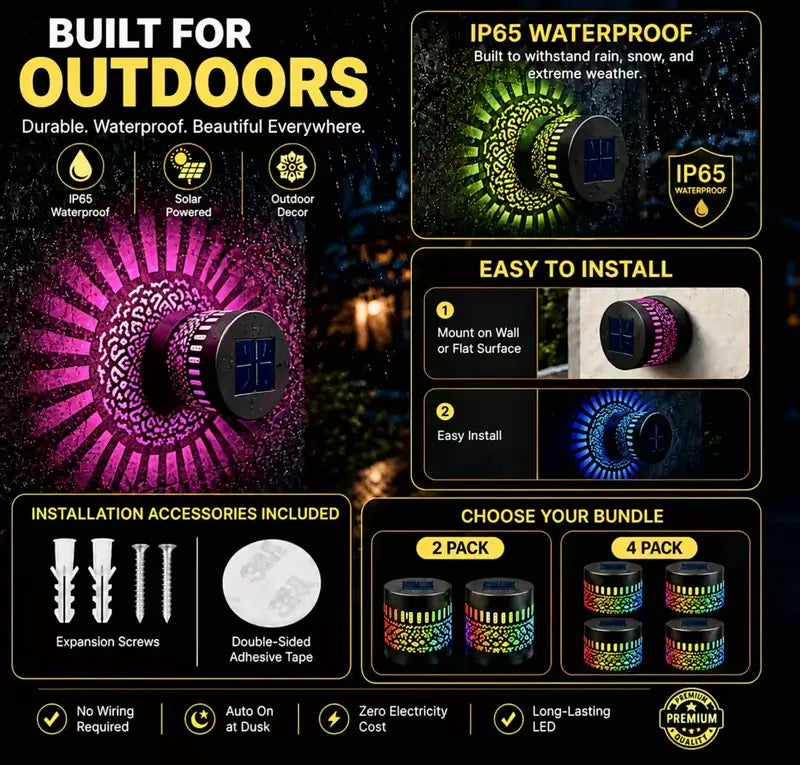 📢50%OFF📢Seven-Color Changing Solar Mandala Projection Wall Light
