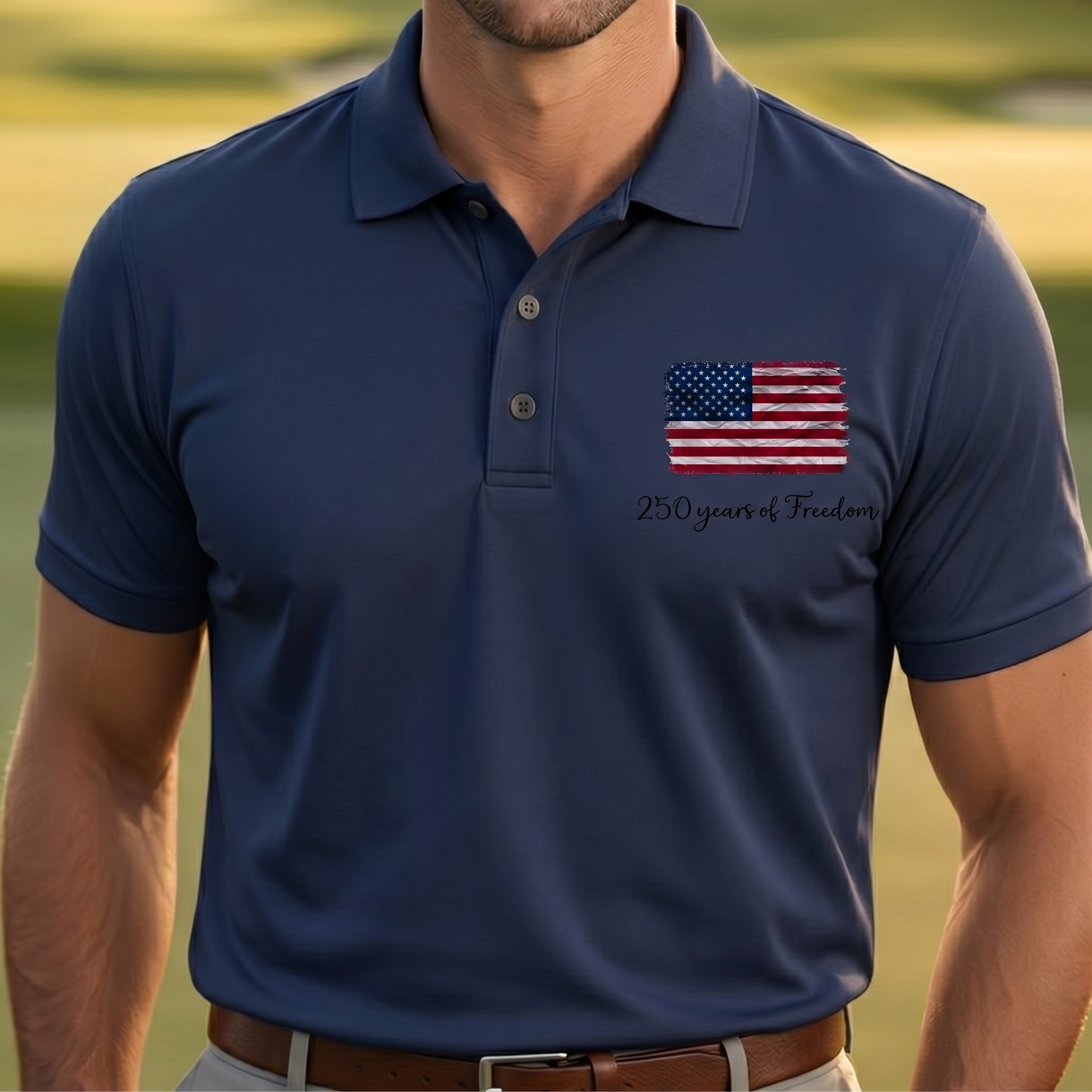 Dry Fit USA Polo Shirt, Retro USA With Flag Shirt, USA Pride, Semiquincentennial Gift,Retro Patriotic American Quick Dry Shirt,Memorial Day