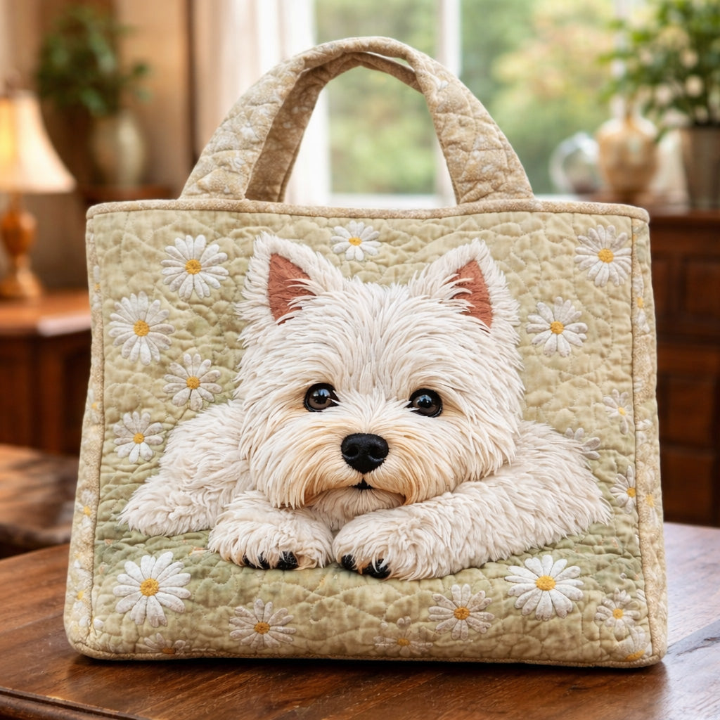 Daisy Westie Dream Quilted Tote Bag GFTOHD13528