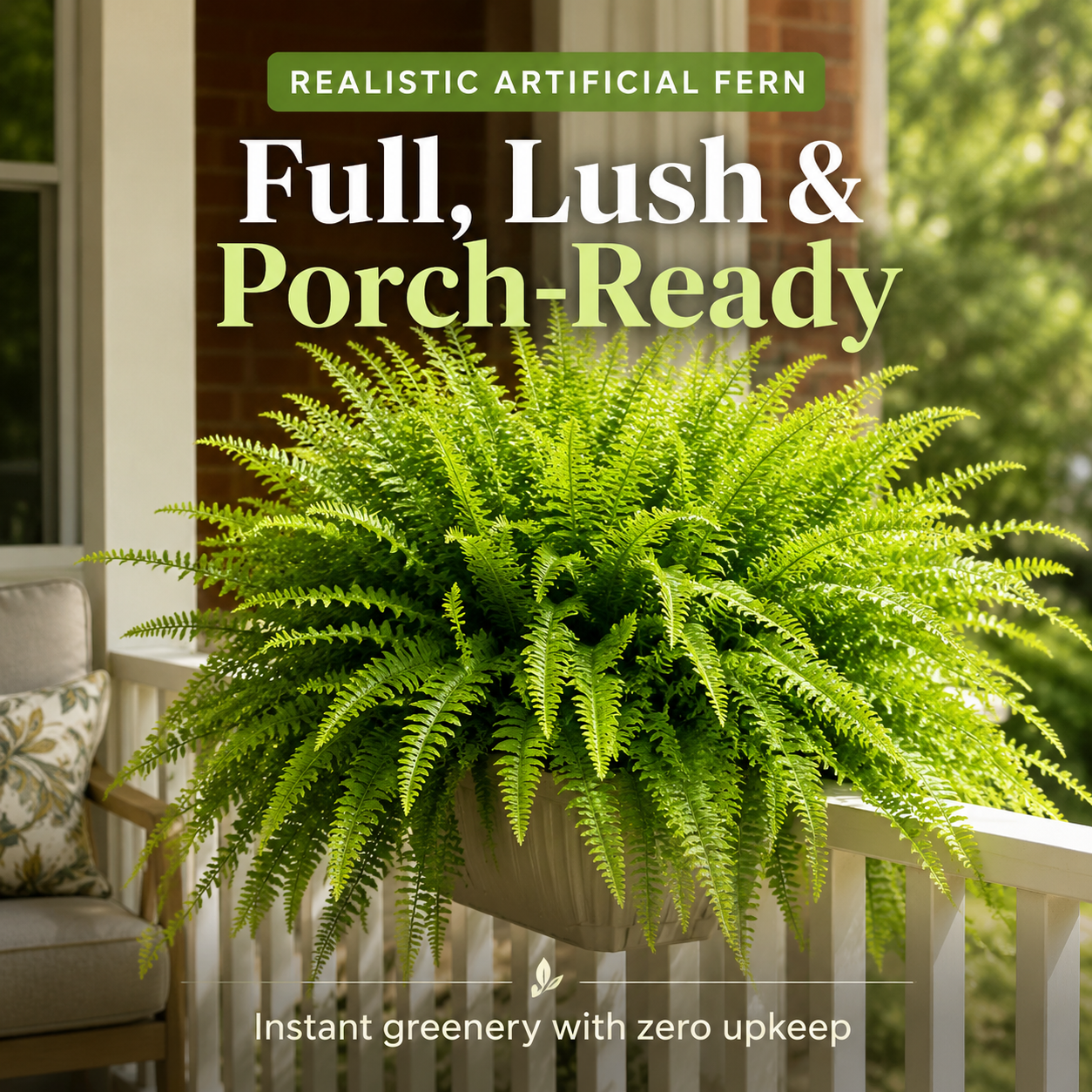 UV Resistant Lifelike Artificial Boston Fern