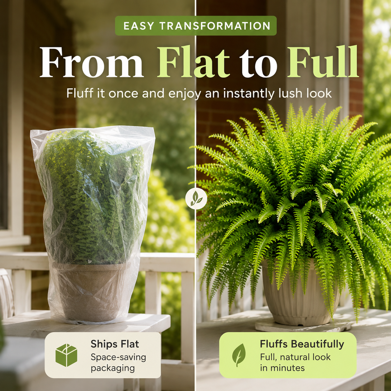 UV Resistant Lifelike Artificial Boston Fern