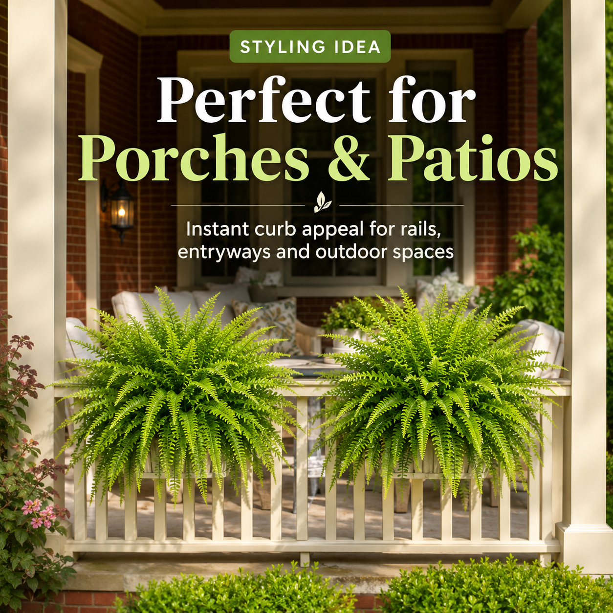 UV Resistant Lifelike Artificial Boston Fern