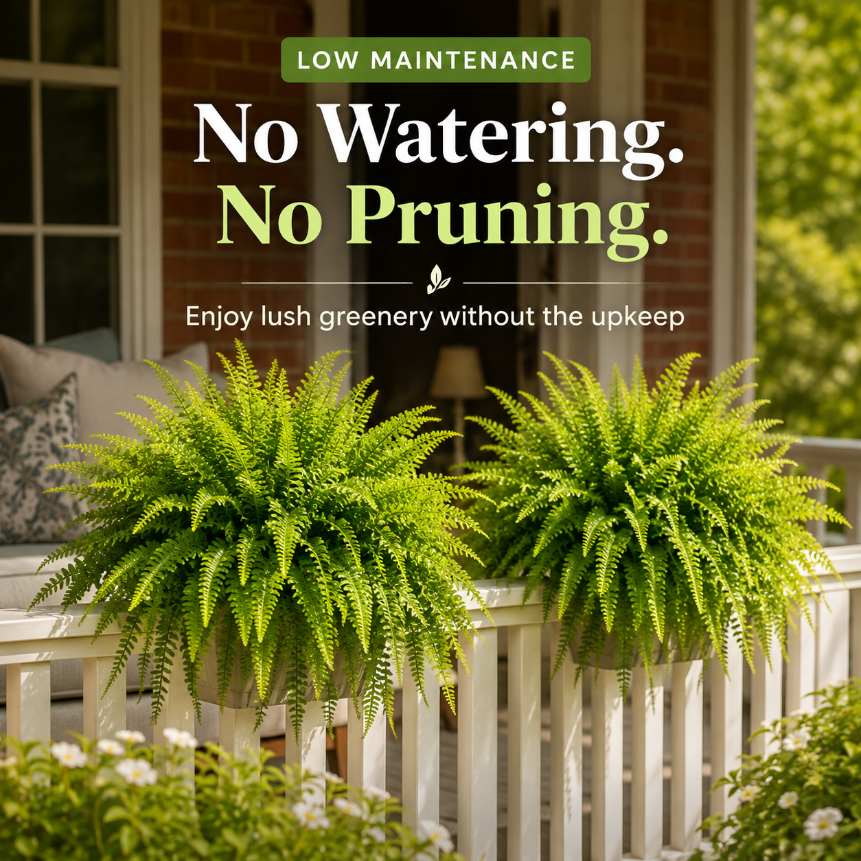 UV Resistant Lifelike Artificial Boston Fern