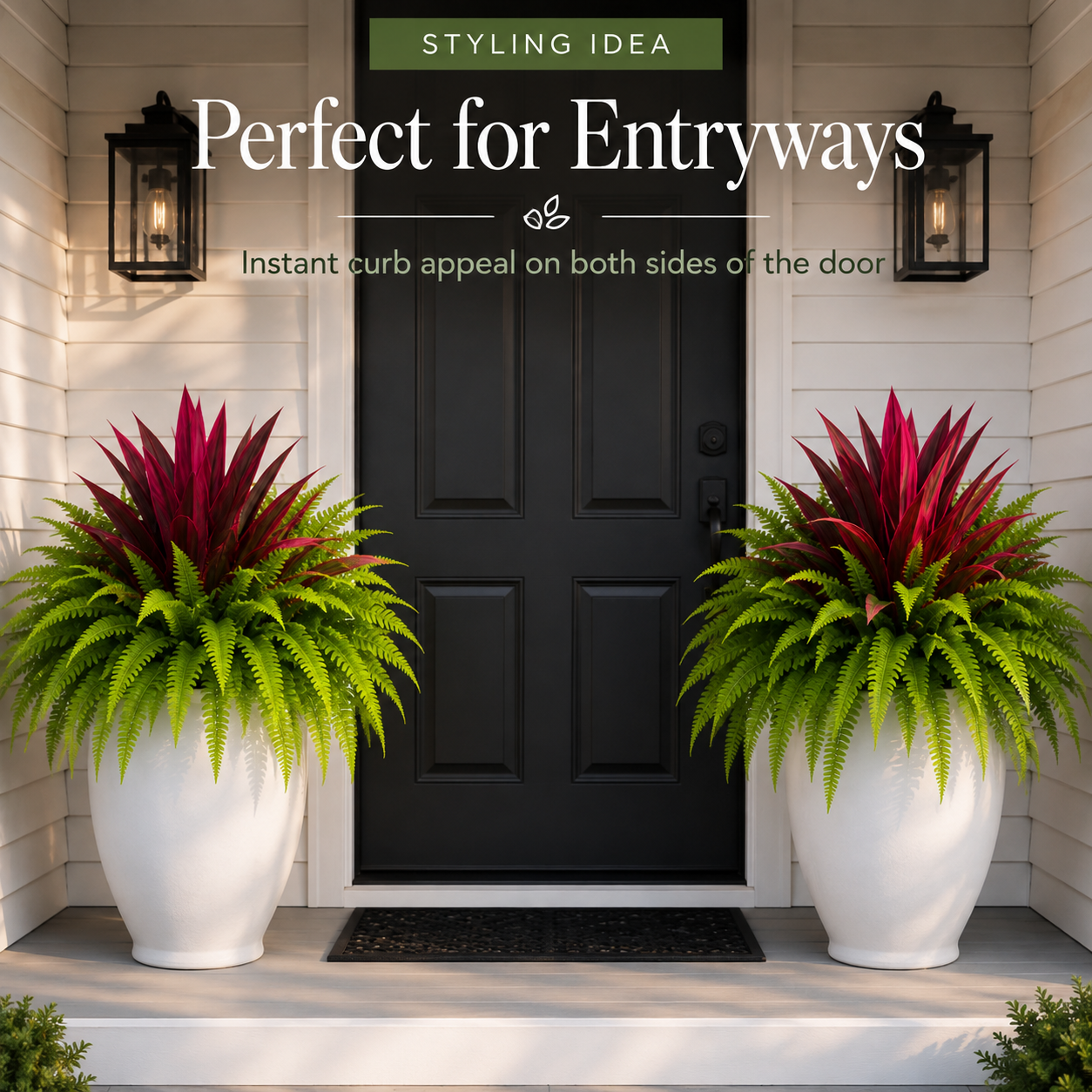 💥 BUY 1 GET 1 FREE (2 PCS) 🔥 UV-Resistant Artificial Fern & Red Dracaena Decorative Plants – Full, Lush & Fade-Resistant!