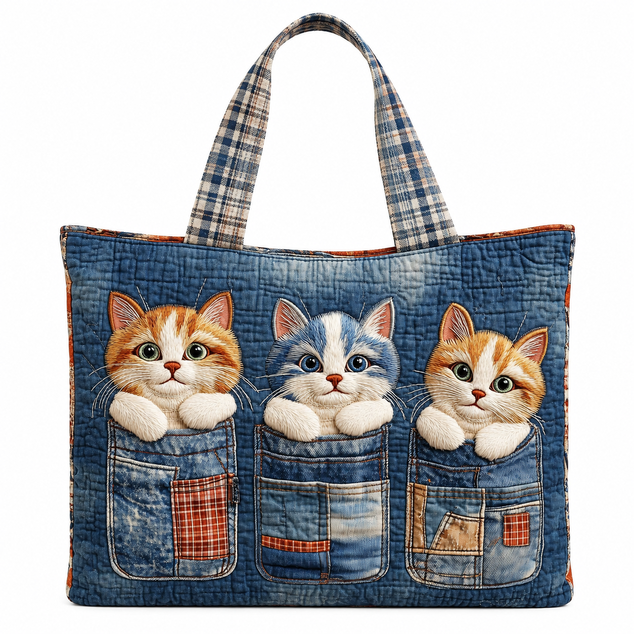 Cat Pockets Quilted Tote Bag GFTONT4069