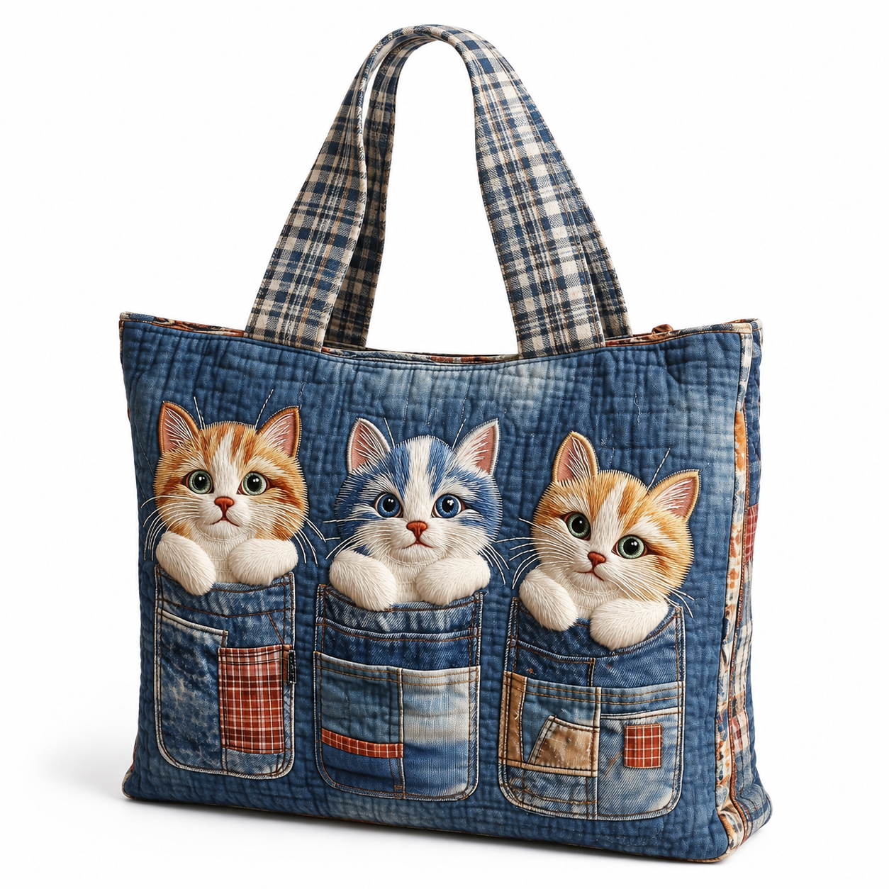 Cat Pockets Quilted Tote Bag GFTONT4069