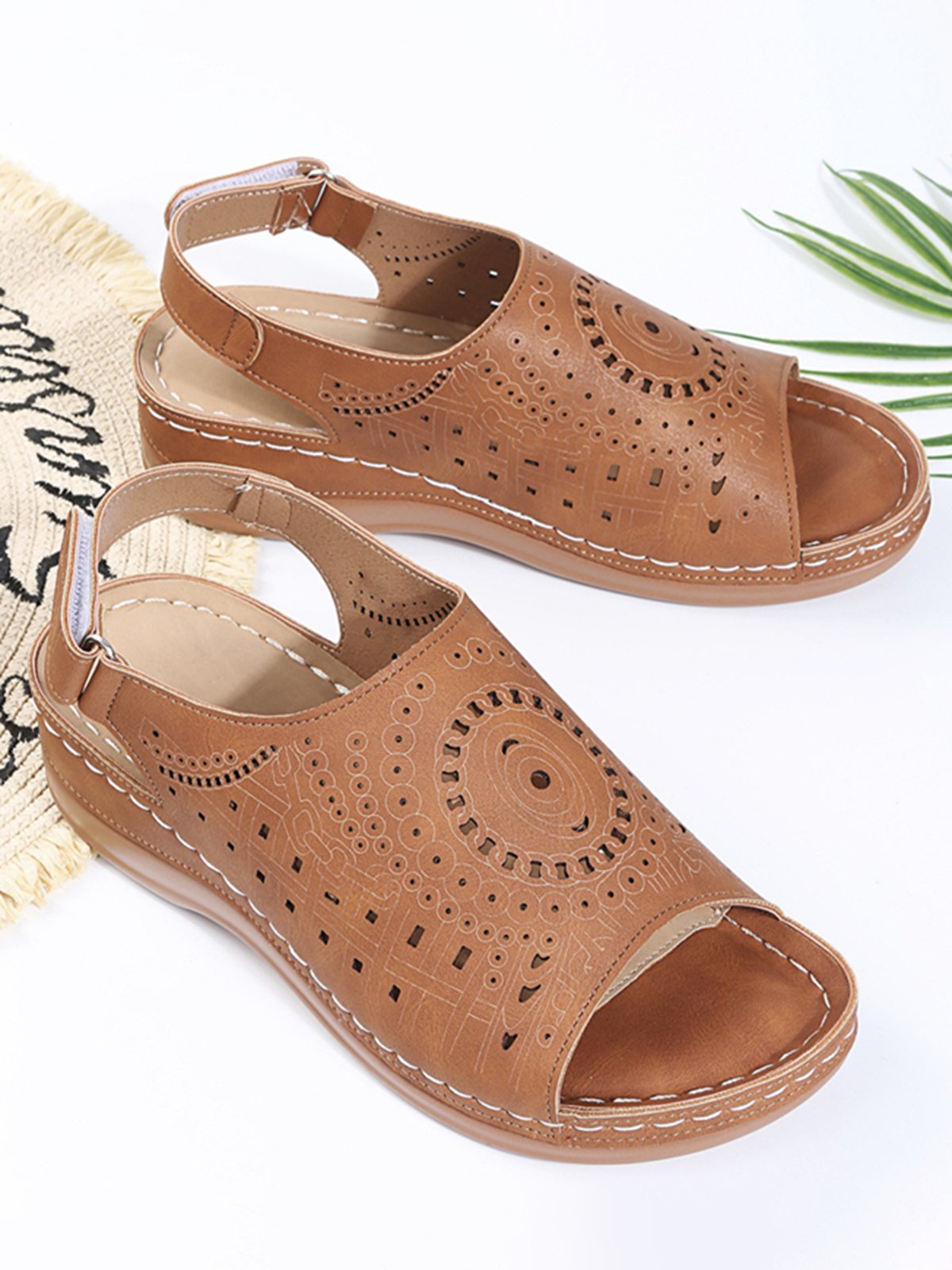 [Copy]Women’s Adjustable Wedge Sandals – Comfortable Cushioned Walking Shoes