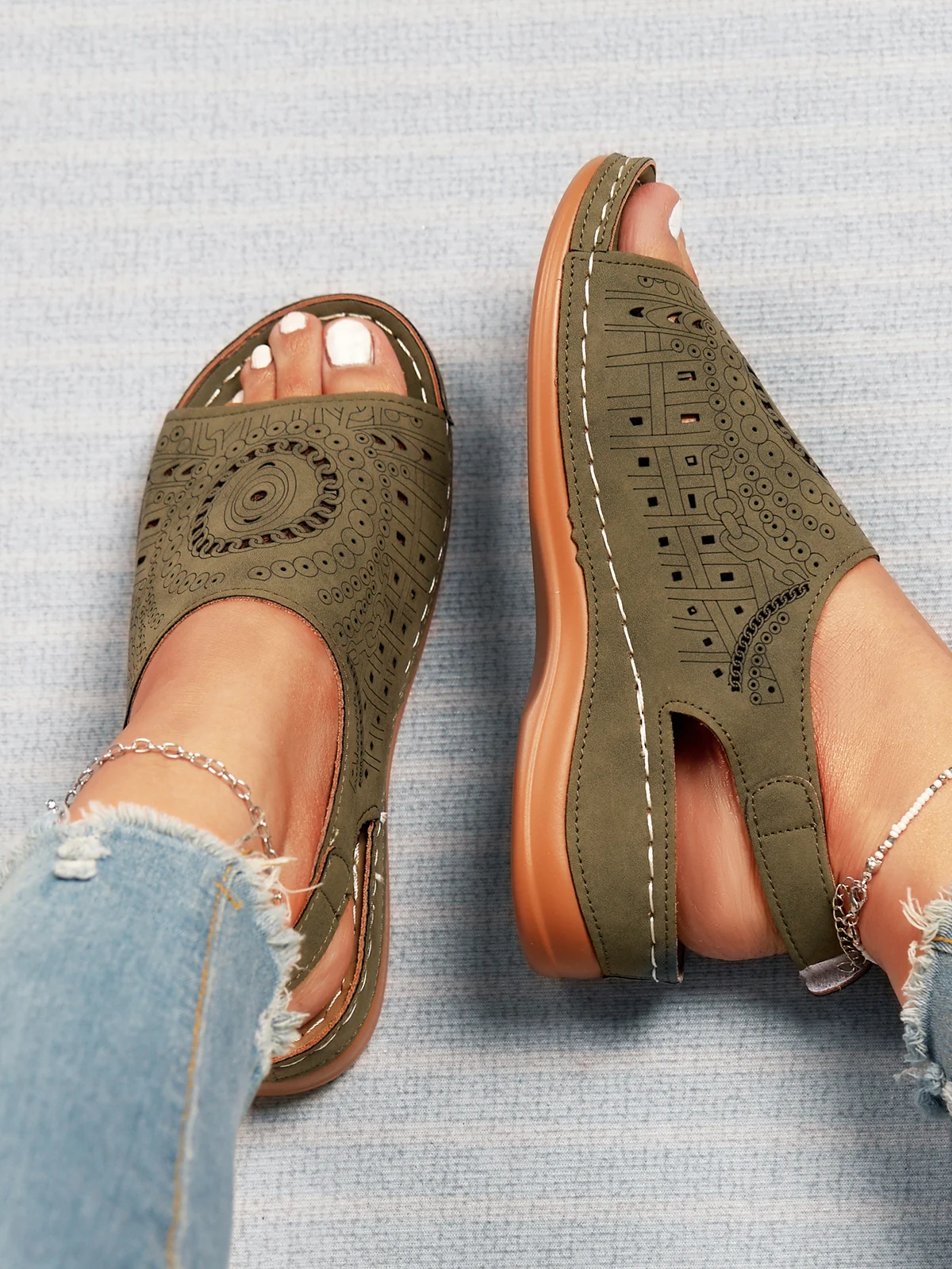 [Copy]Women’s Adjustable Wedge Sandals – Comfortable Cushioned Walking Shoes
