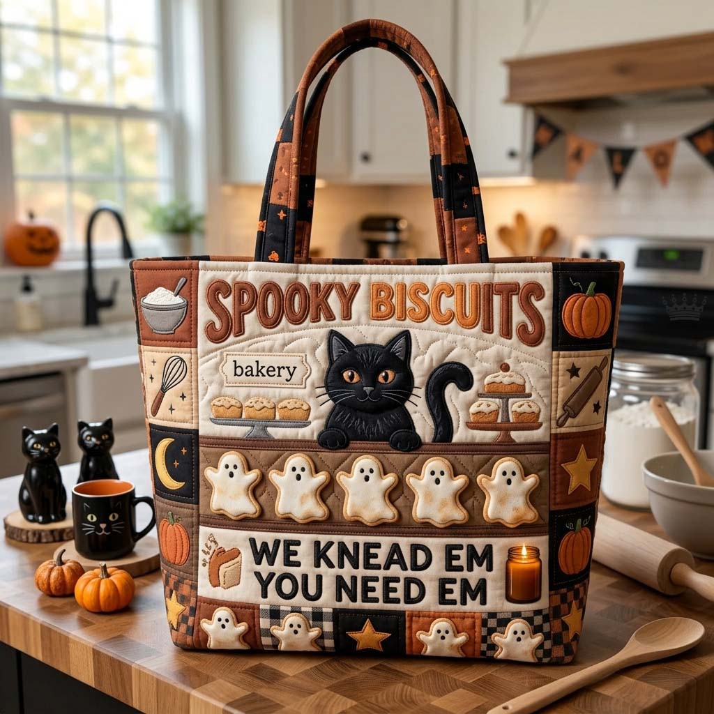 Ghost Biscuit Tray Quilted Tote Bag GDTONTD1345
