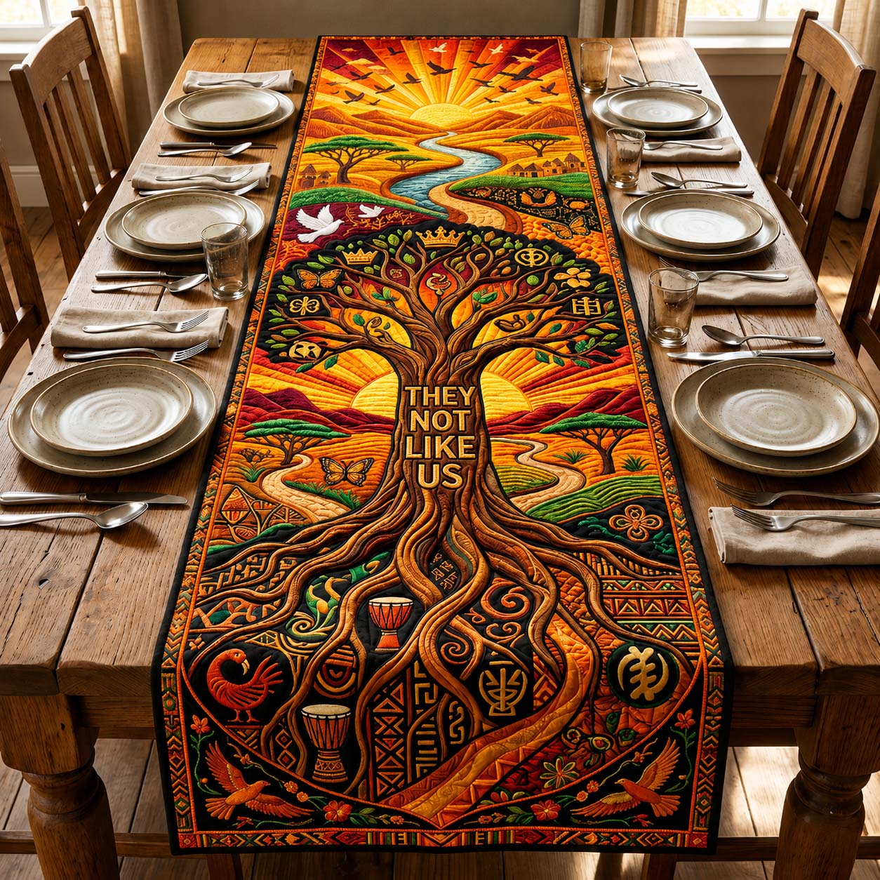 Tree of Freedom Quilted Table Runner GDTONTD568