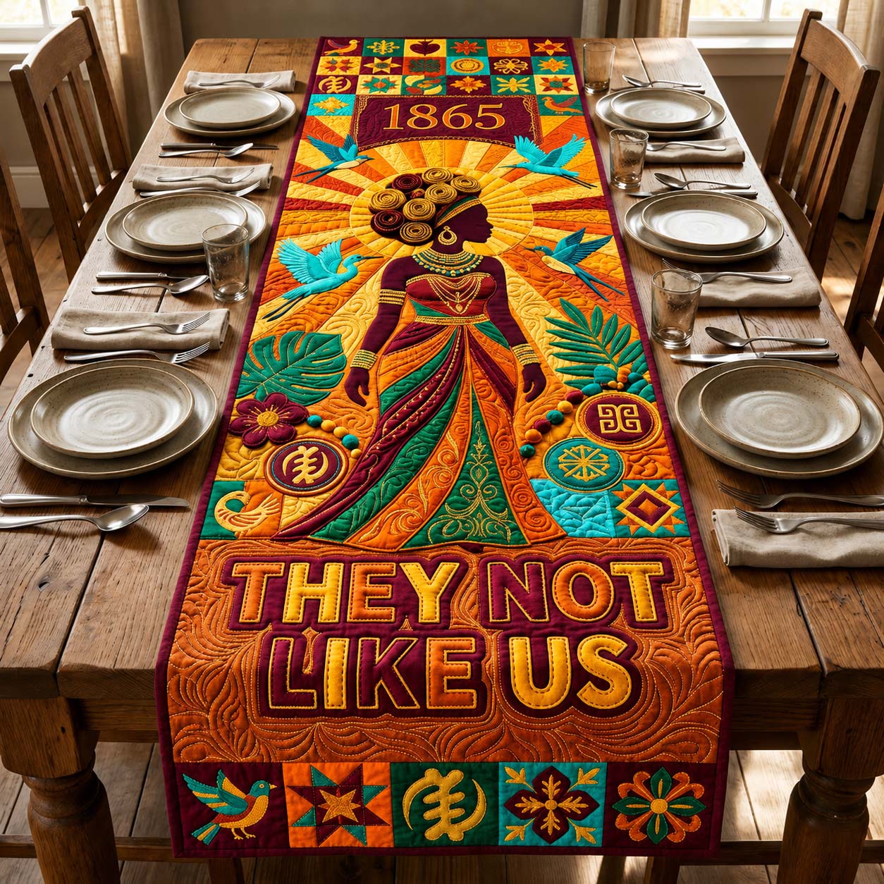 Juneteenth Queen Quilted Table Runner GDTONTD569