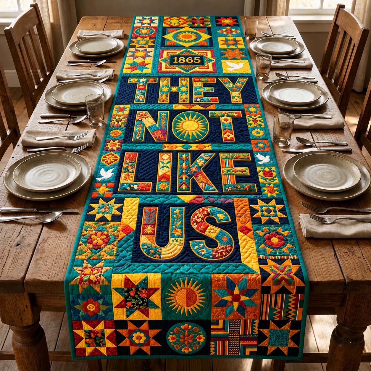Freedom Quilt Mosaic Quilted Table Runner GDTONTD571
