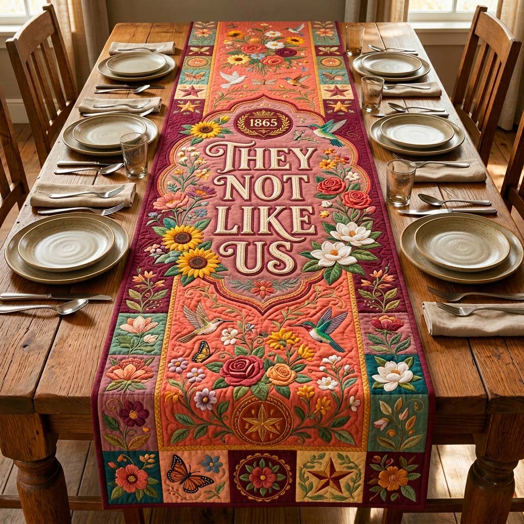 Blush Heritage Bloom Quilted Table Runner GDTONTD572