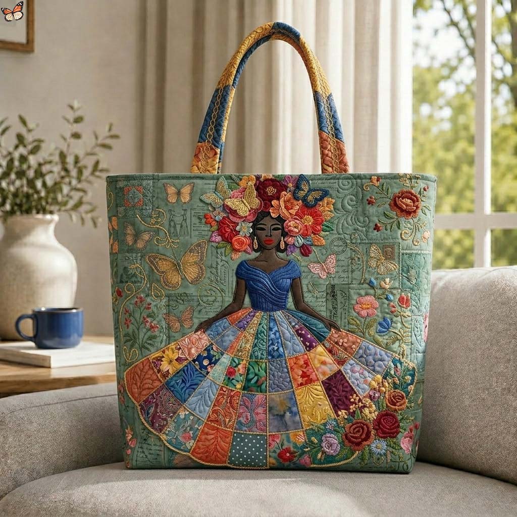Sage Patchwork Queen Quilted Tote Bag GDTONTD618